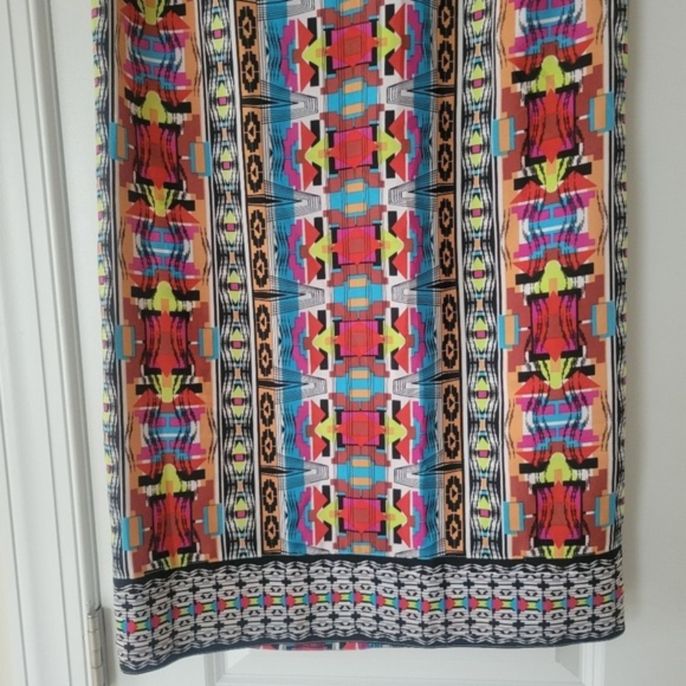 Laundry by Design Multi-Color Geometric Tunic Dress Size 6 | Boho Tribal Shift - Picture 7 of 8